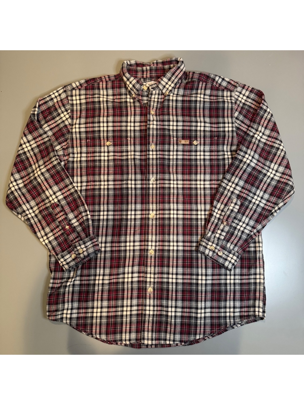 Carhartt Men's Large Long Sleeve Button-Up Plaid Shirt 100%
